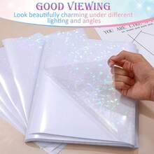 4款混色 20/40張 A4 (8.3x11.7英吋) 全息乙烯貼紙紙、透明全息乙烯層壓膜、透明覆蓋層壓貼紙紙 自黏防水 - 寶石、波點、彩虹、星星 - 40件 - 查看 5