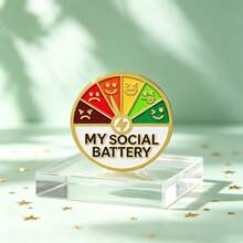 "MY SOCIAL BATTERY" Funny Mood Indicator Lapel Enamel Pins And Brooches Badge Pins For Backpacks Bags Backpack Cool Decoration Friend For Gifts - Multicolor - View 8
