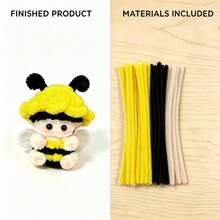 1 Set Premium Handmade Fuzzy Bee Craft Kit, Suitable For Beginners And Adults DIY Kit, Includes Step-By-Step Tutorial, Handmade Mythical Creature Craft Set, Plush Doll Fuzzy Wire, DIY Cute Fun Home Decor, Birthday Ornament - Unfinished - Little Bee - View 8