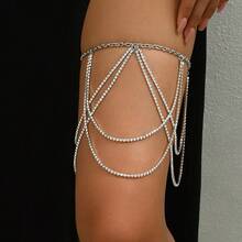 1pc Multi-Layer Metal Leg Chain, Gold/Silver Color Optional, Dark Subculture Halloween Sexy Style Accessory - H0001 - View 4