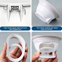 1pc/2pcs Large Bathroom Toilet Drain Deodorizer, Squat Toilet Spring-Loaded Sealing Plug, Anti-Odor Anti-Insect Anti-Rodent Drainage Plug, Silicone Sealing Ring, Universal For Home Toilet Drainage Pipe, Bathroom Sanitary Accessories - White - View 8