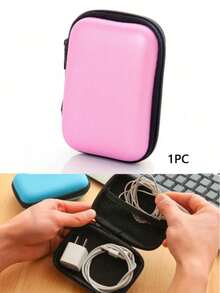 1pc Hard Digital Accessories Storage Bag, Built-In Mesh Compartment, Portable Size, Can Store Earphones, Data Cables, Chargers, Organize Personal Items, Suitable For Travel, Can Be Used As Halloween, Christmas Gift Option - A - View 8