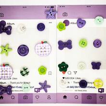 22/33/44/55/66/77/88/99Pcs Random Mixed Purple & Green Resin Buttons, Flower Apple Heart Shaped Decorative Sewing Buttons, DIY Accessories For Doll Clothes, Scrapbooking Crafts, Random Style And Color - Multicolor - View 5