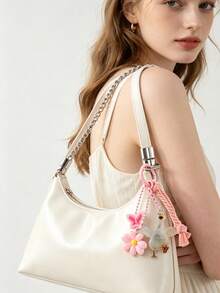 Cute White Goose Acrylic Keychain, Floral Butterfly Tassel Bag Charm, Pastel Knotted Rope Pendant Accessory For Backpack Keys - 2879 - View 8