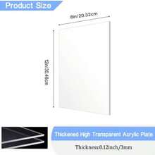 4 Pack 8x12 Inch Acrylic Sheet 1/8" Thick Cast Acrylic Sheet Clear Plexiglass Sheets For Craft Projects Display Cases Signs Photo Frame - Clear - View 2