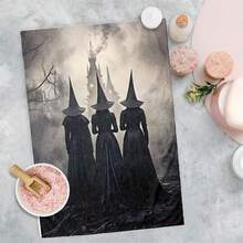 2/4/48pcs Halloween Series Three Witches Back View Pattern Printed Kitchen Towels - Super Soft, Highly Absorbent Polyester Dish And Hand Towels, Perfect For Holiday Decor, Kitchen Decor, Party Decor - Multicolor - View 9