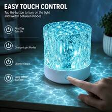 2026 Upgraded 16-Color Dimmable Remote Control Night Light, Ambient Light With Remote And Touch Switch, Water Ripple Projection Night Light, Birthday Gift, Couple Gift, Christmas Gift - Circular Water Ripple - View 4