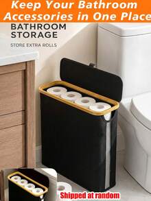Toilet Paper Storage Basket, Toilet Paper Storage Bin, Bathroom Storage Basket, Toilet Paper Organizer Rack, Bathroom Accessory Storage Rack, Toilet Paper Holder, Enclosed Toilet Paper Storage Box - Multicolor - View 15