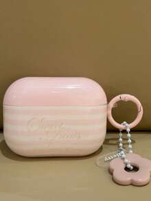 Ins-Style Pro 3/2/3/4 Protective Case, 4 Korean Minimalist Pink Striped English Wireless Bluetooth Apple 1/2 Earphone Cover, Silicone 5 Women's - Baby Pink - View 6