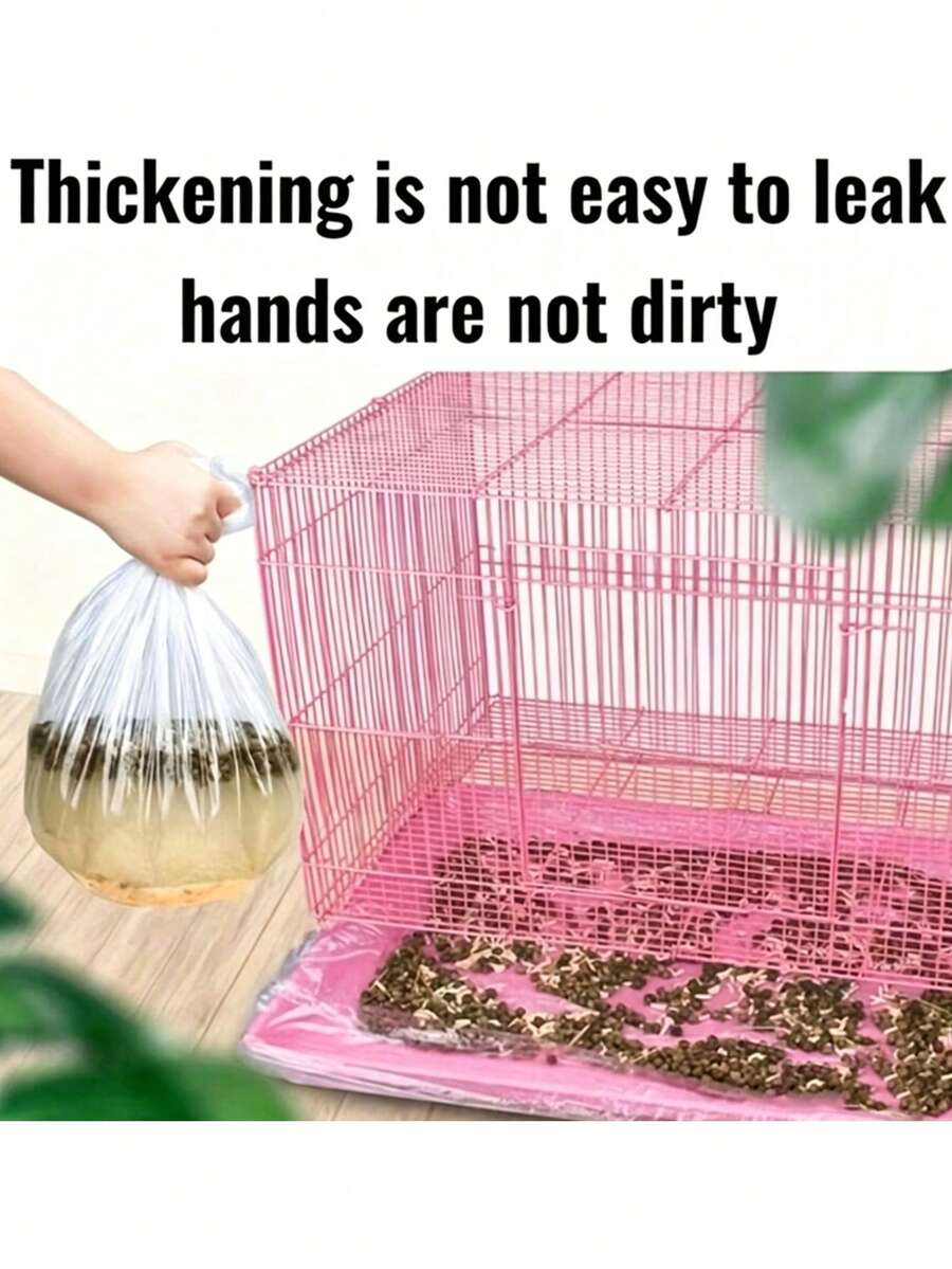 10/40PCS Thickened Leak-Proof Disposable Bird Cage Liner Bags, PE Film Pet Waste Trash Bags, Fit Parrot, Pigeon, Rabbit Cages, Quick Clean Tray, Breeding Cage Hygiene Pads - Transparent - View 1