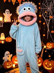 2026 New Couple Cartoon Monster Bathrobe, Unisex, Fun Big Mouth Long Fur Thickened Coral Fleece Sleepwear, Super Soft Skin-Friendly Warm Loose Home Wear, Comfortable Warm Indoor Casual For Autumn/Winter, Back To School Gift - Multicolor - View 4