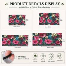 1pc, Floral Pattern Printed Diatomaceous Earth Kitchen Mat, Absorbent Kitchen Floor Mat, Kitchen Rug, Long Strip Foot Mat, Sink Front Mat, Suitable For Kitchen, Bathroom, Entryway, Hallway, Laundry Room And Home Decor - Multicolor - View 8