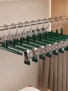 Coated Adjustable Pant Hangers, Available In 5/10/20 Pack, Rust-Proof Non-Slip No-Mark Clips, Multi-Functional For Pants & Skirts, Household Laundry Storage, No Fabric Damage - View 7