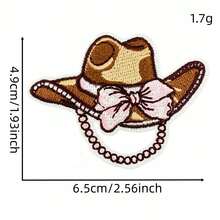 20PCS Pink Cowgirl Iron On Patches, Sew On Embroidered Applique Repair Patch DIY Crafts Projects For Clothing Jacket Jeans Pants Dress Backpack Hat Decorations Gifts - Multicolor - View 5