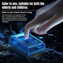 3-In-1 Smart Door Lock With App Control: Keyless Entry Fingerprint Door Handle With Keypad And Physical Keys, Battery-Powered Electronic Deadbolt For Home, Bedroom, Apartment, And Office (Black) - 黑色 - 查看 3