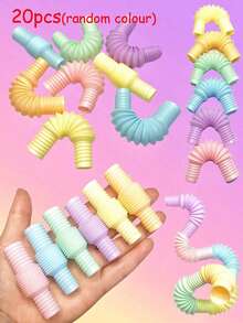 5/10/20Pcs Pop Tubes Random Color Sensory Toys, Fingertip Tubes Christmas Gifts, Connectable, Assembled And Stretchable - Multicolor - View 10
