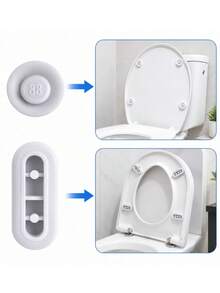 6-12 pezzi Paracolpi per sedile del WC, tamponi in gomma morbida per sedile del WC, guarnizioni di ricambio e cuscinetti per coperchio del WC, accessori per il bagno - Multicolore - Visualizzare 1