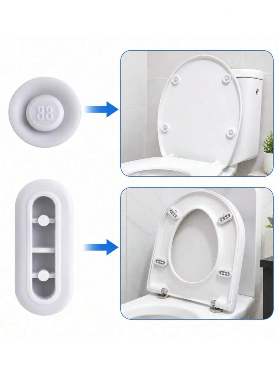 6-12 pezzi Paracolpi per sedile del WC, tamponi in gomma morbida per sedile del WC, guarnizioni di ricambio e cuscinetti per coperchio del WC, accessori per il bagno - Multicolore - Visualizzare 1