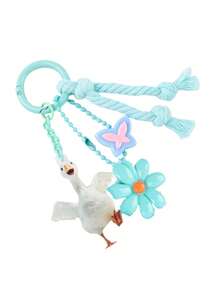 Cute White Goose Acrylic Keychain, Floral Butterfly Tassel Bag Charm, Pastel Knotted Rope Pendant Accessory For Backpack Keys - 2879 - View 13