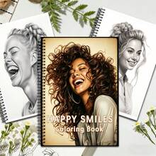 LOHO Time Immersive Coloring Book, Happy Women Smiling Theme, Stress Relief Coloring For Life, Adult Art Journal, Ideal Holiday Gift - A4 - View 3