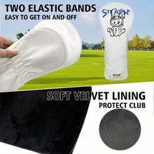 Golf Club Head Cover: A Durable, Golf Accessory Club Head Protector Fun And Cute Rabbit Pattern That Provides The Best Protection For Your Golf The Best Choice For Giving Gifts - White - View 7