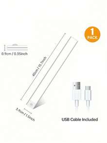 1pc Wireless LED Motion Sensor Light, 3 Color Modes, USB Rechargeable, Ultra-Thin Smart LED Cabinet Light With Charging Cable, Suitable For Cabinet, Kitchen, Bedroom, Stair Lighting - White - View 15