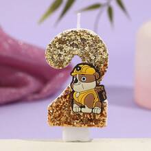 Creative PAW Patrol Cartoon Skye Sequined Number Candles 0-9, Birthday Cake Decorative Candles Party - Multicolor - View 4