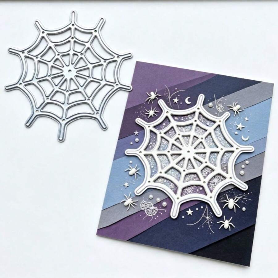 Spiderweb Stencil Die-Cut For Halloween-Themed Decorations, Scrapbooking, And Card Making-High-Quality Steel Stencil - MC976 - View 1