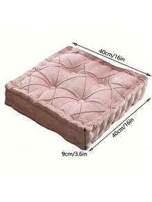 Solid Color Square Tie-On Chair Cushion, Thickened Pleated Filled Seat Pad, Soft Velvet Non-Slip Dining Chair Pad, Suitable For Home Kitchen Office - Multicolor - View 8