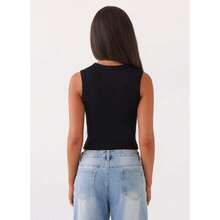 Summer New Knitted Simple Slim Sleeveless Solid Color Undershirt Undershirt Women - 黑色 - 查看 4