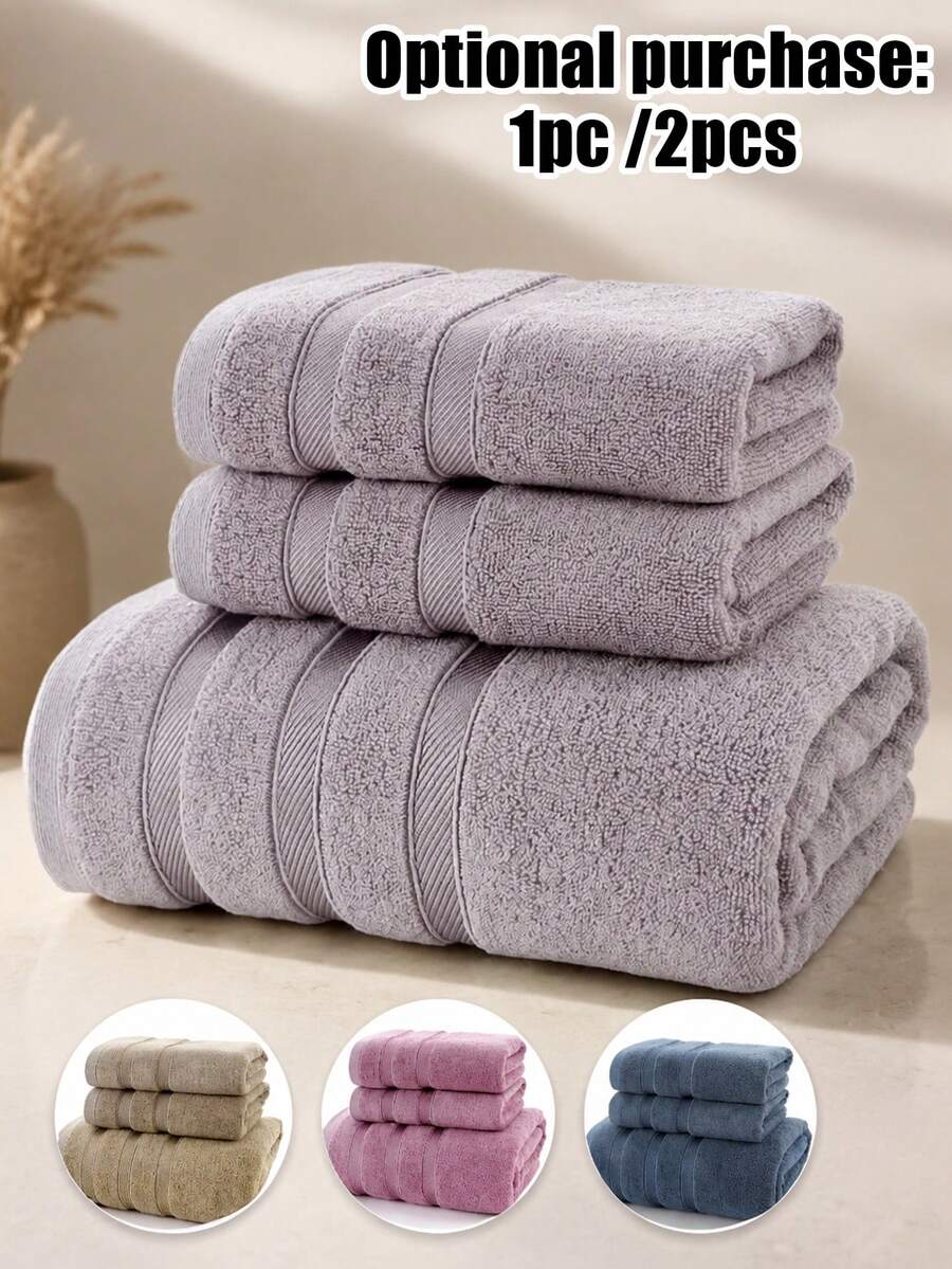 1pc Bamboo Fiber Soft & Absorbent Face Towel/Bath Towel, Lightweight, Quick-Drying, Suitable For Adults, Men & Women, Home Use - Multicolor - View 1