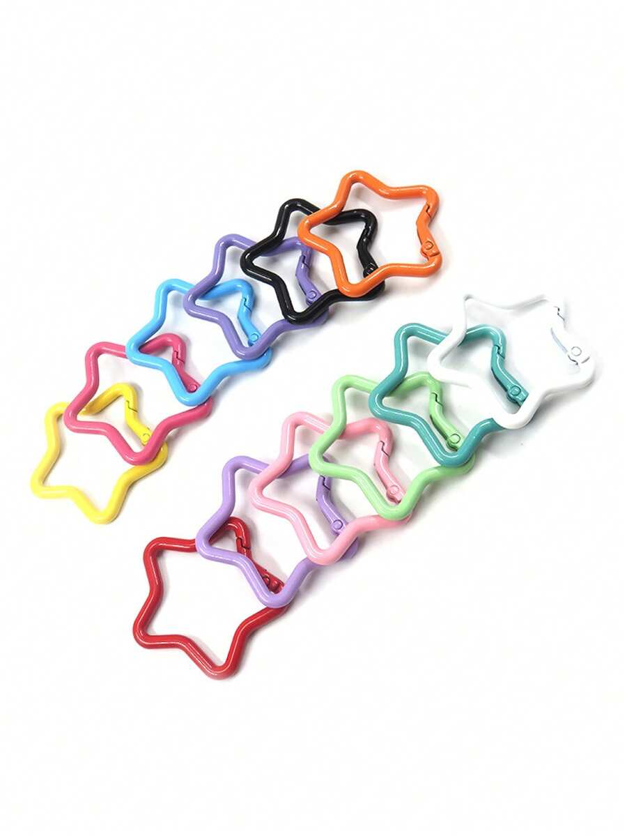 10pcs Hot-Selling Painted Gourd Alloy Carabiner Spring Quick Buckle DIY Keychain Backpack Clip Business Gift Jewelry Accessory - Alloy Star Carabiner - View 1