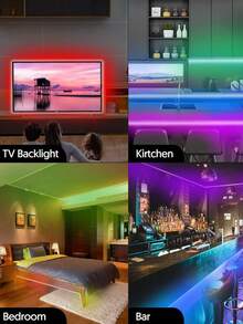 1pc RGB LED Light Strip, USB 5V Power Supply, 3-Button Controller, Suitable For Home Decor, Party, Holiday, Living Room Lighting, Bedroom And TV Background Light - RGB - View 3