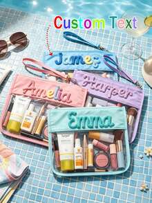 Personalized Custom Storage Bag | Beach Bag | Transparent Storage Bag | Summer Gift | Toiletry Bag | Wet Storage Bag | Transparent Makeup Bag - Multicolor - View 1