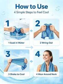 Macaron Style Minimalist Cooling Sports Towel, Portable Foldable, Quick Dry, With Hook-And-Loop Design, High Density Cooling, Breathable And Sweat-Absorbent, Suitable For Summer Gym, Beach Sports, Sports Cooling Towel - Multicolor - View 8