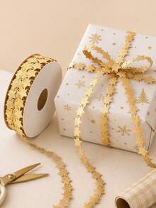 1/2pcs Exquisite Ribbon, Valentine's Day Gift Decoration, Star Ribbon - 10m DIY Gift Floral Packaging Accessories, DIY Gift Floral Packaging And Decoration, Hair Accessory Gift Packaging, Suitable For Handmade Crafts, Gift Wrapping And Valentine's Day Decoration - Multicolor - View 5
