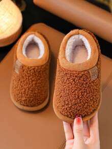 Children's Closed-Toe Shoes, New Autumn/Winter Style, Boys & Girls Student Indoor/Outdoor Home Slippers - Brown - View 4
