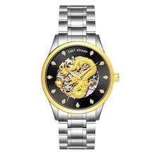 Montres mécaniques pour femmes - Boîtier noir R5043G-S02-4, surface noire, bracelet en maille noire - Voir 11