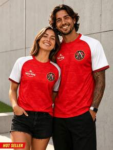 Style Customized Men's Football Jersey & Customizable Name & Number & Crew Neck Lightweight Football Sports Top & Suitable For Football Matches, Training, Daily Wear, Gifts - Red - View 6