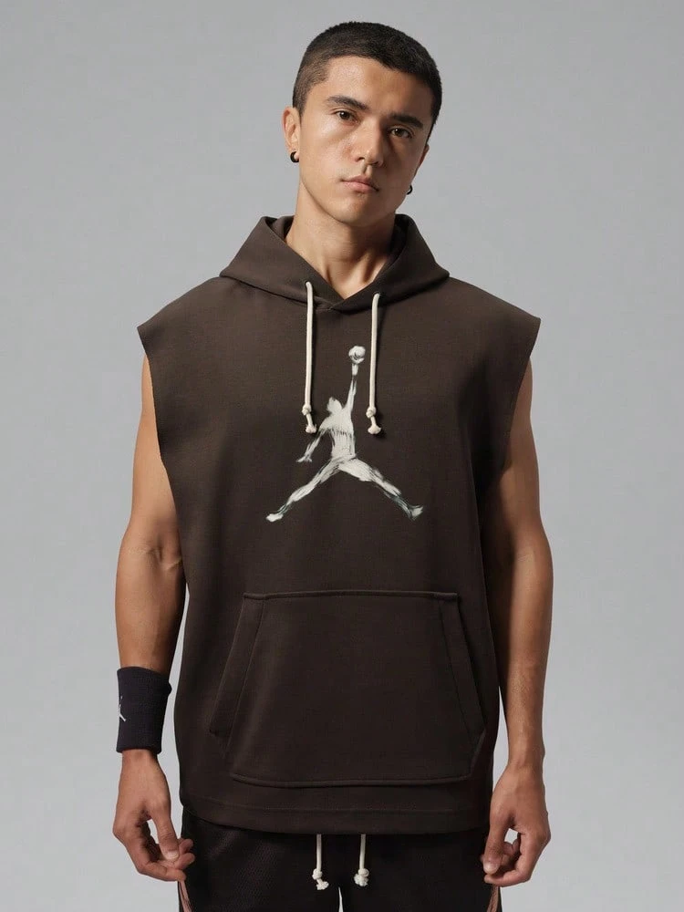 Jordan Men's Athlete Graphic Print Hooded Sports Tank Top - Brown - View 1