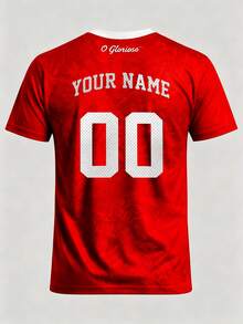Men Custom Lisbon Glorioso Print Soccer Jersey, Personalized Name Number Football Shirt Fan Gear Training Daily Gift - Red - View 3