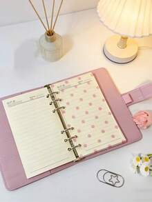 Back To School Campus Style Minimalist Polka Dot Pattern Transparent Acrylic Divider Pages Loose-Leaf Binder, A6 6-Hole Loose-Leaf Notebook Transparent Dividers, Planner Accessories, Suitable For Journals And Scrapbooks, Back To School, Gift For Journaling Enthusiasts - Multicolor - View 6