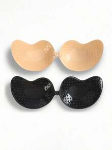 1 Pair Invisible Push-Up Bra, Strapless Backless Seamless Self-Adhesive Bra Pads, Summer Breathable Perforated Mango Cup Bra - Multicolor - View 10