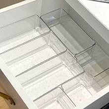 1/2 Piezas Caja Organizadora de Escritorio Apilable Transparente, Contenedor Multiusos de Gran Capacidad, Estuche de Almacenamiento a Prueba de Polvo para Artículos de Papelería, Cosméticos, Notas, Documentos de Papel & Artículos Varios Diarios, Ideal para Uso en el Hogar, Oficina y Escuela - transparente - Ver 4