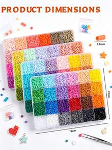 1 Box 24 Colors 2.6mm Melted Beads Set, Dot Puzzle Handmade DIY, Birthday, Graduation, Valentine's Day, Party Gift, Refill Beads Set, Multiple Colors Available - Puzzle Beads - View 4
