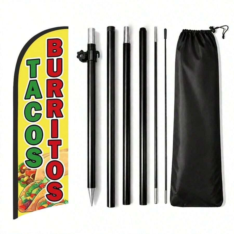 Commercial Mexican Feather Flag, 7.2ft Outdoor Tear-Resistant Polyester Advertising Arch Banner (Includes Flag Pole And Ground Stakes) - Suitable For Stores, Parties And Storefront Decoration - Mexico - View 1