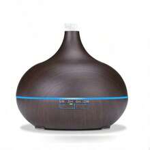 1pc 18.6oz (Approx. 530ml) Ultrasonic Cool Mist Humidifier Aromatherapy Oil Diffuser, With 7 Color LED Lights, Ultra Quiet, Adjustable Timer And Auto Shut-Off Switch, Light Brown, Suitable For Home, Office, Yoga, Spa, Bedroom - Multicolor - View 14