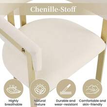 Dining Chairs, Beige And Gold - Set Of 4 - 米色和金色 - 查看 8