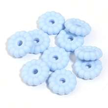 10pcs/Pack 12mm Round Striped Loose Beads, Morandi Multicolor Matte Frosted Silicone Flower Spacer Beads, Macaron Dopamine Style, DIY Bracelet Phone Charm Handmade Craft Accessories Materials - Round Striped Beads - View 9