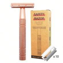Reusable Women's Razor, Rose Gold Double Blade Safety Razor - Safety Razor - View 2